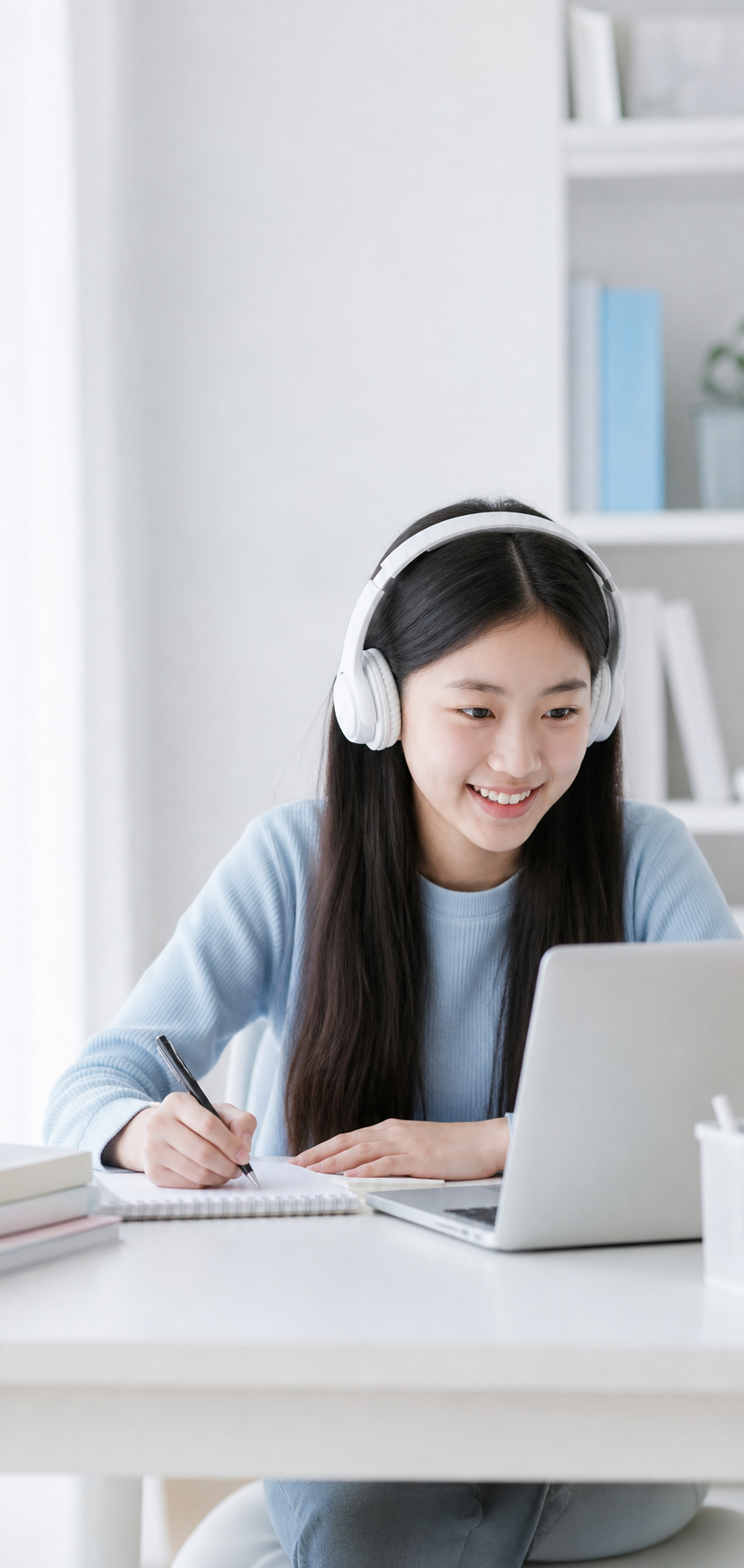 온라인 수업 중인 학생